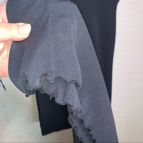 J.Jill Long Maxi Black Dress W/ Ruffle Hem Detail - Picture 6 of 7